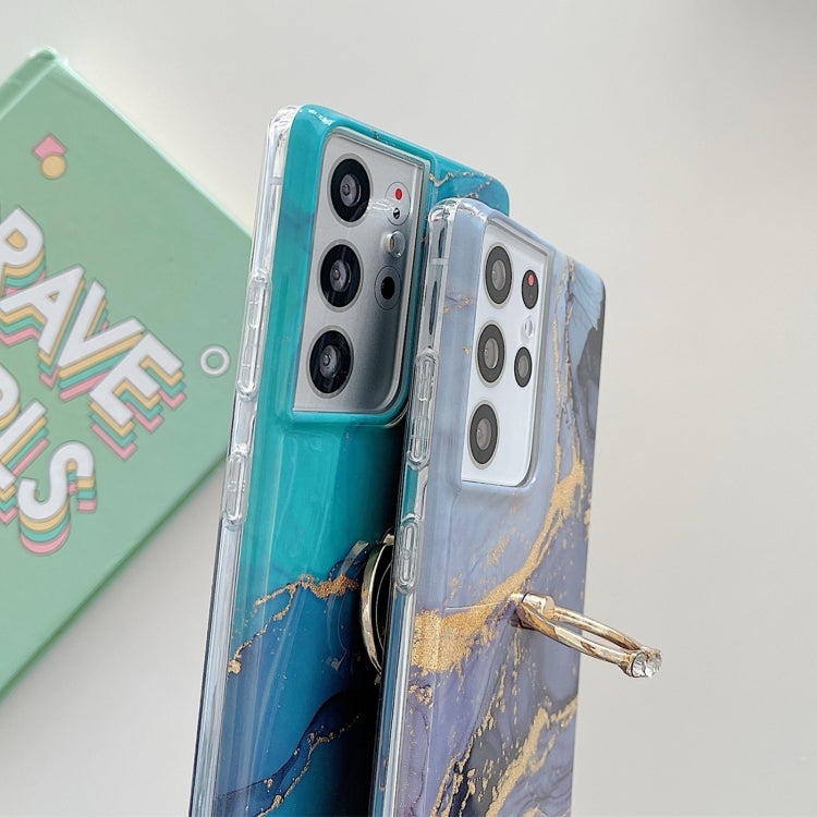 Ring Holder Glitter Marble Phone Case, For Samsung Galaxy S22 5G