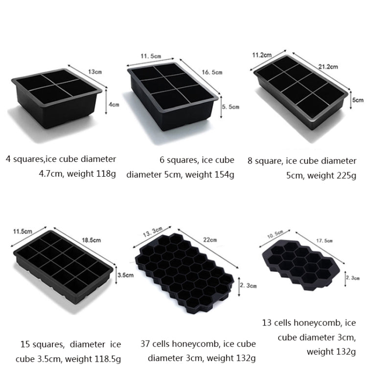 Bar Whiskey Silicone Ice Tray Mold, 6 Grid Square Cover, 8 Grid Square Cover, 4 Square Cover, 37 Grid Honeycomb Cover, 13 Grid Honeycomb Cover, 15 Grid Square Cover, Rabbit Funnel