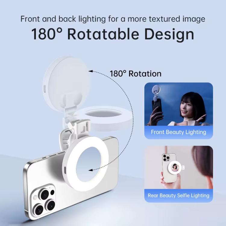 Clip-On Selfie Ring Light with Mirror