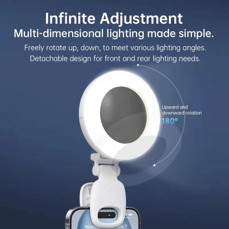 Clip-On Selfie Ring Light with Mirror