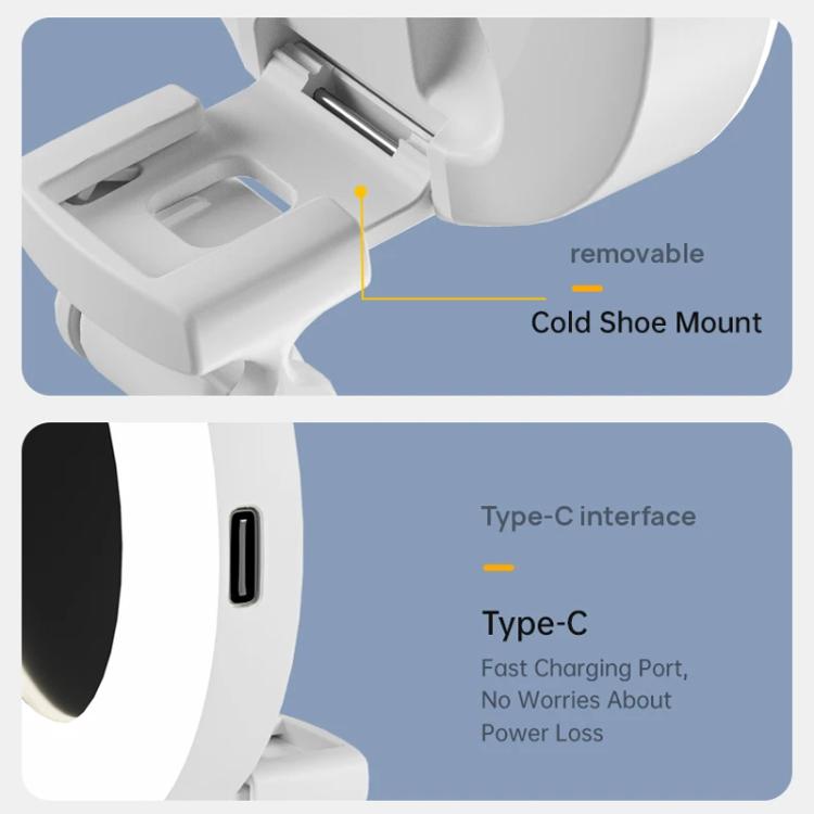 Clip-On Selfie Ring Light with Mirror