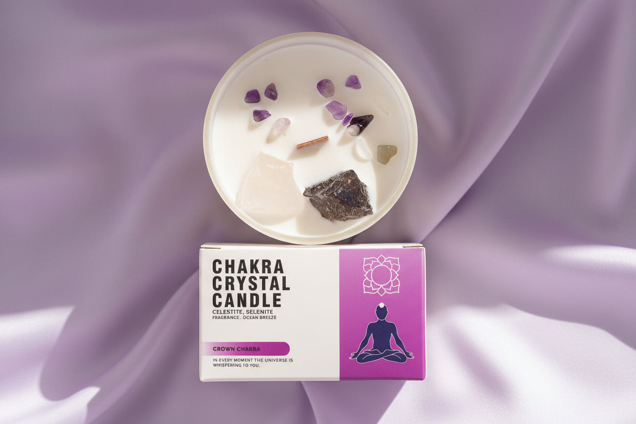 Chakra Crystal Candles - Crown