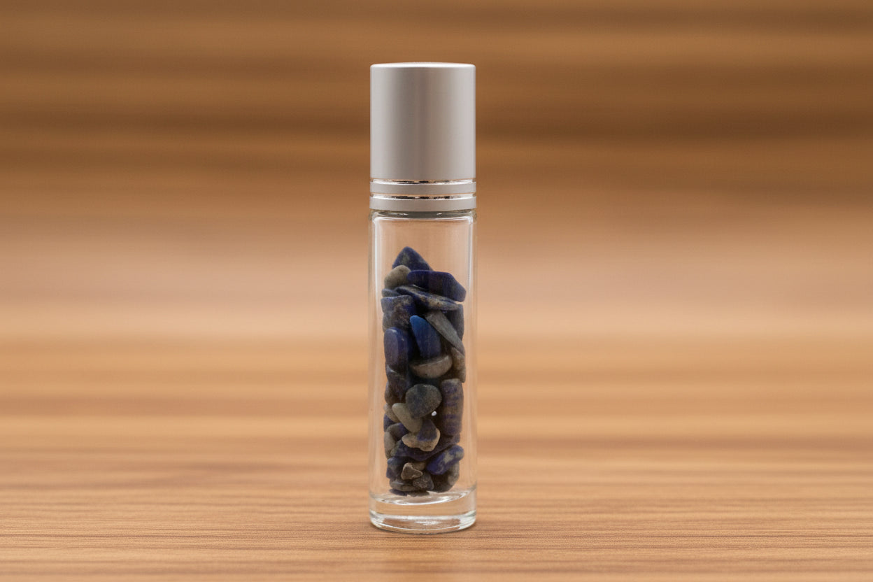 Gemstone Essential Oil Roller Bottle - Sodalite  - Silver Cap