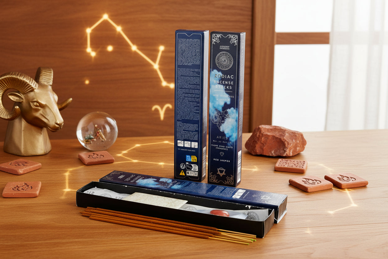 Incense & Gemstone Zodiac Gift Set - Aries