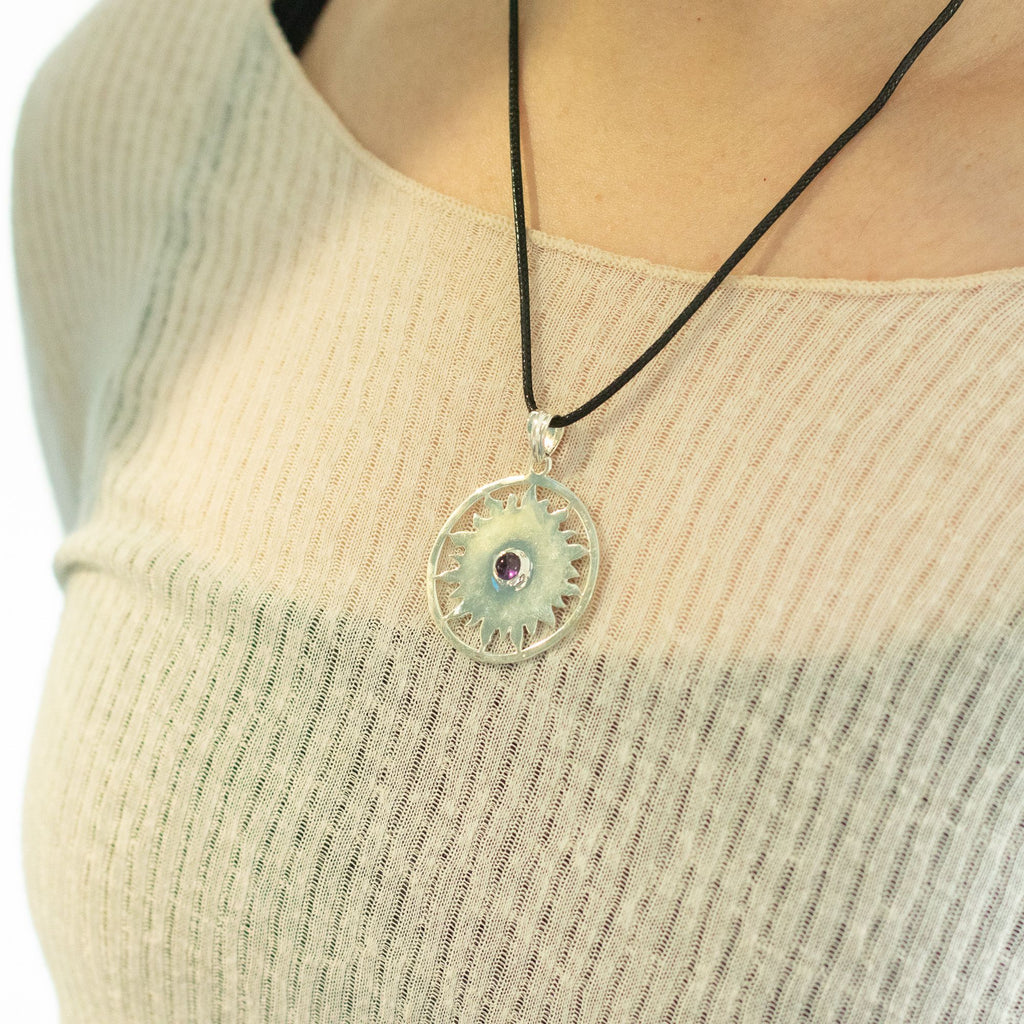 Devotional Pendant Necklace - Sun Worship - Amethyst