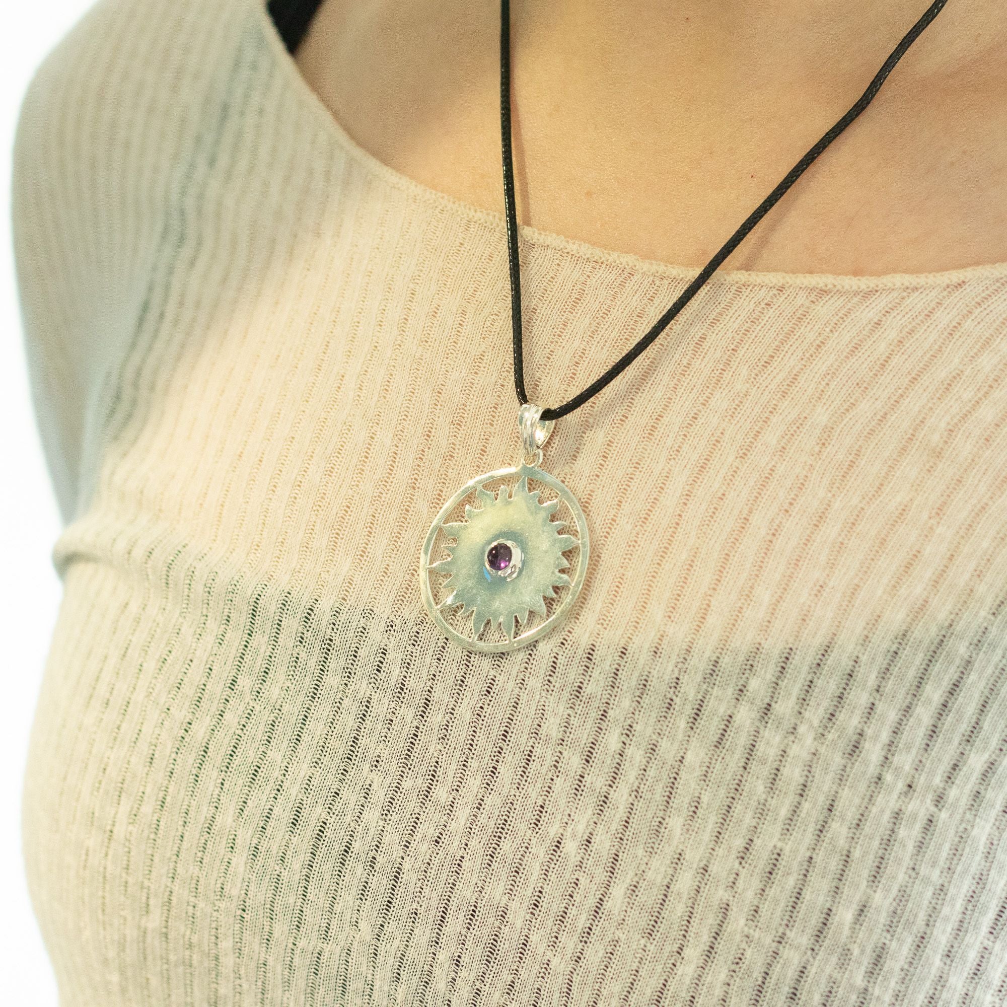 Devotional Pendant Necklace - Sun Worship - Amethyst
