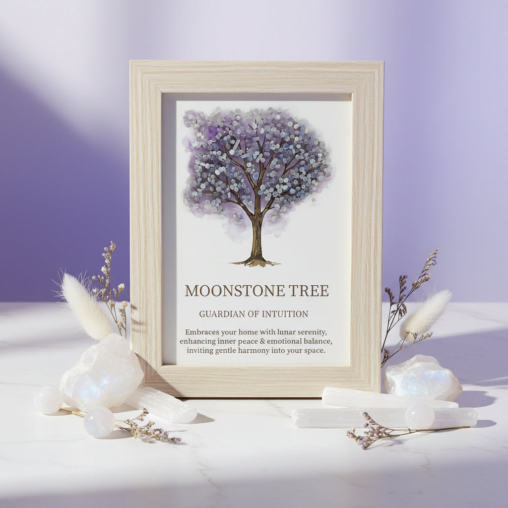 Gemstone Picture - Tree of Life - Moonstone