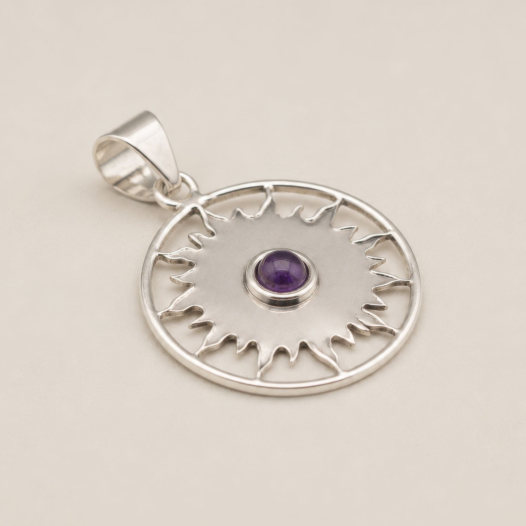 Devotional Pendant Necklace - Sun Worship - Amethyst