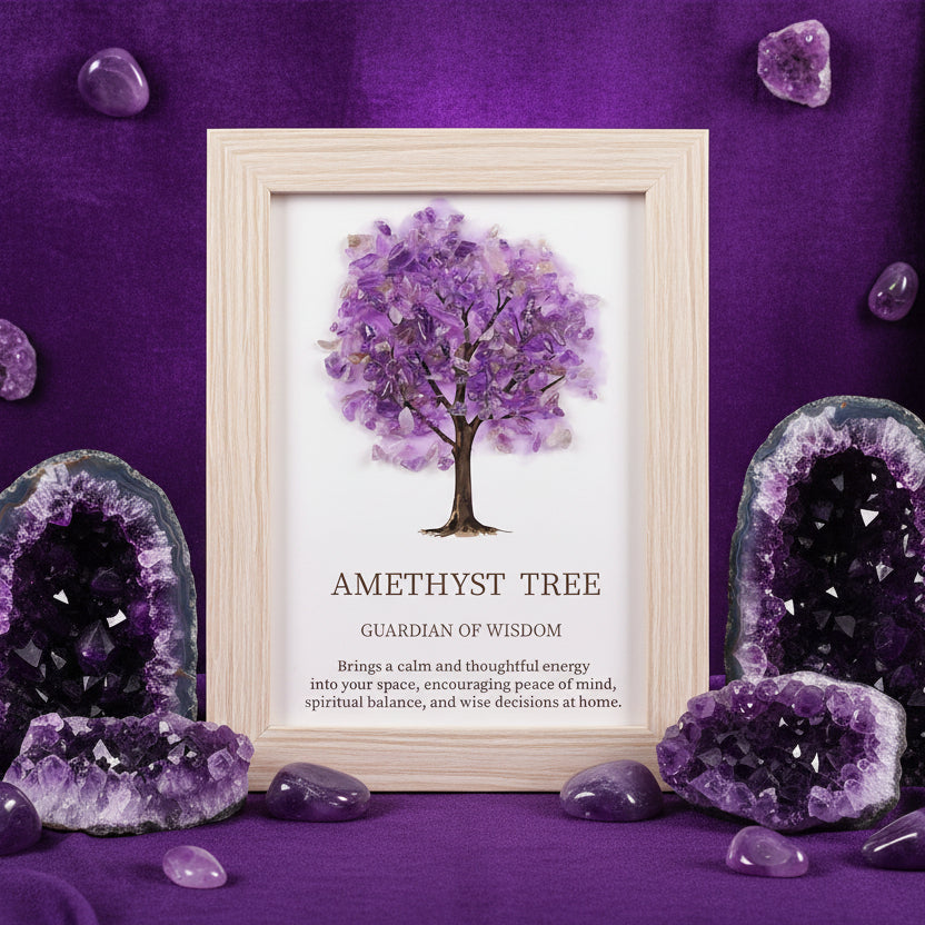 Gemstone Picture - Tree of Life - Amethyst