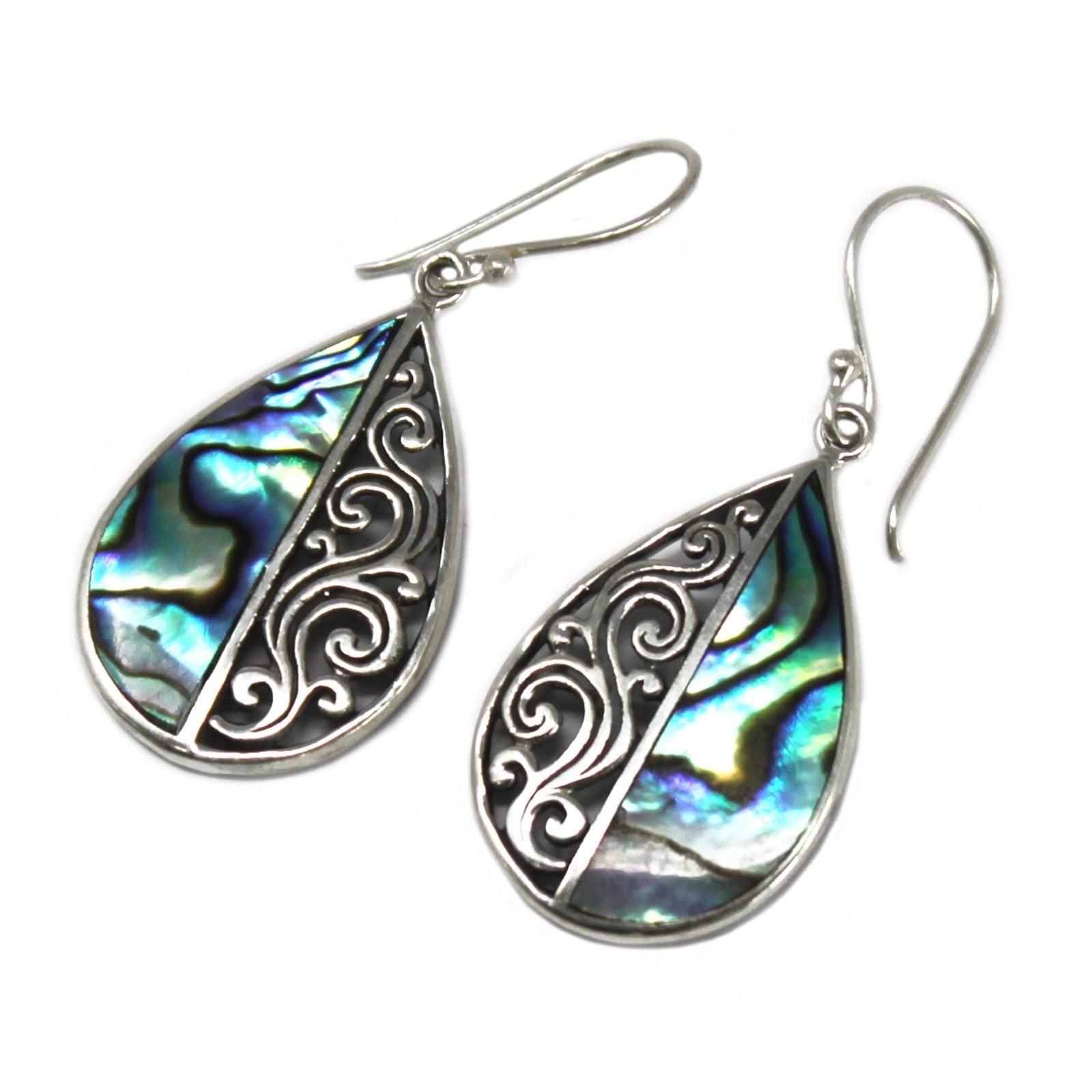 Abalone & Silver Earrings - Teardrop