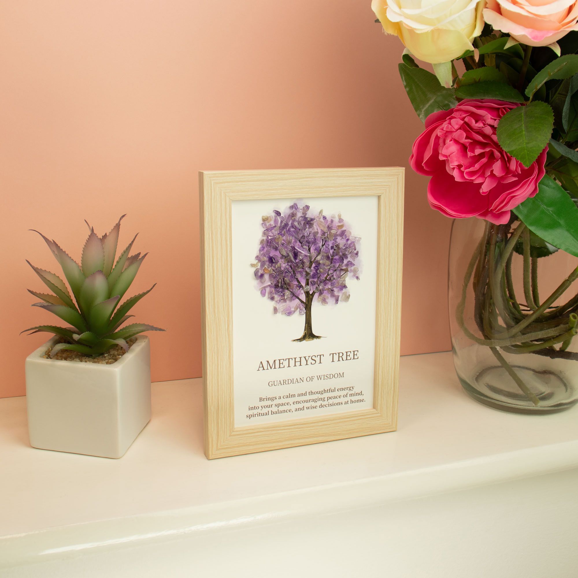 Gemstone Picture - Tree of Life - Amethyst