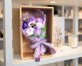 Boxed Hand Soap Flower Bouquet - Purple