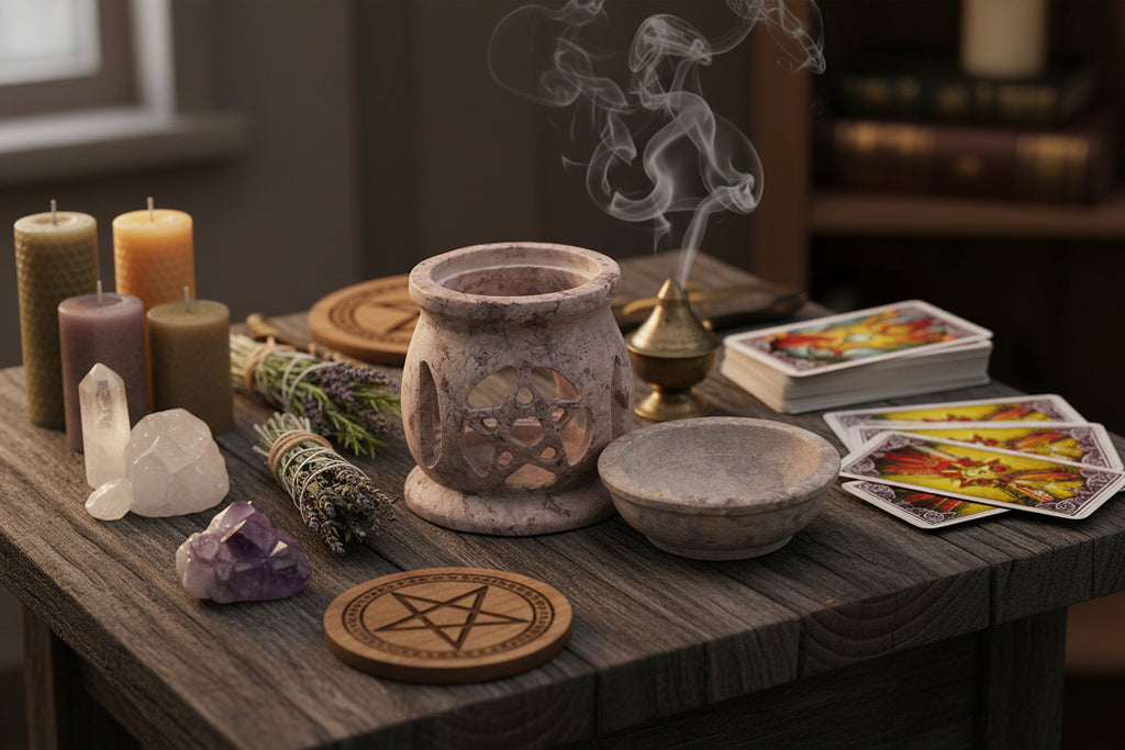 Soapstone Burner - Three Moon Pentagon
