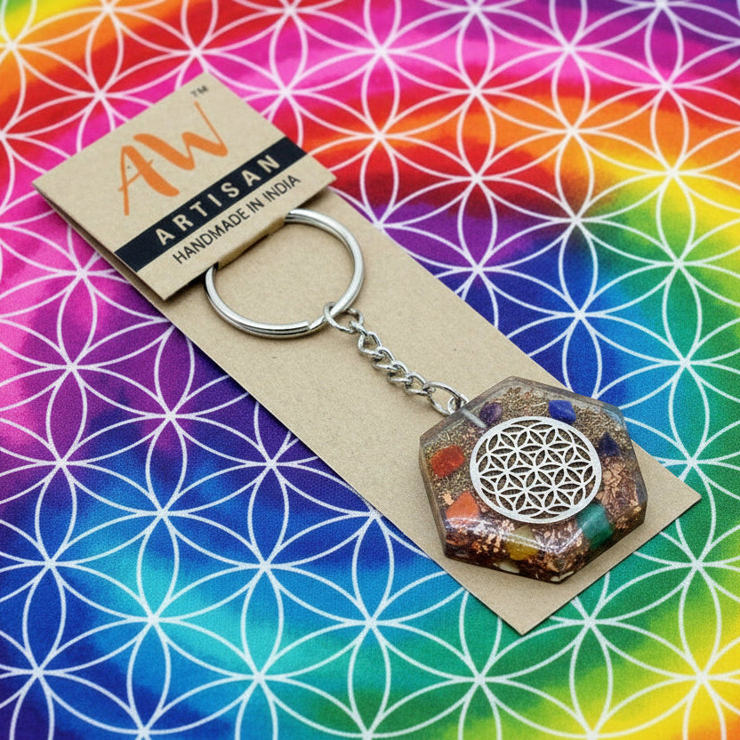 Orgonite Power Keyring - Flower of Life