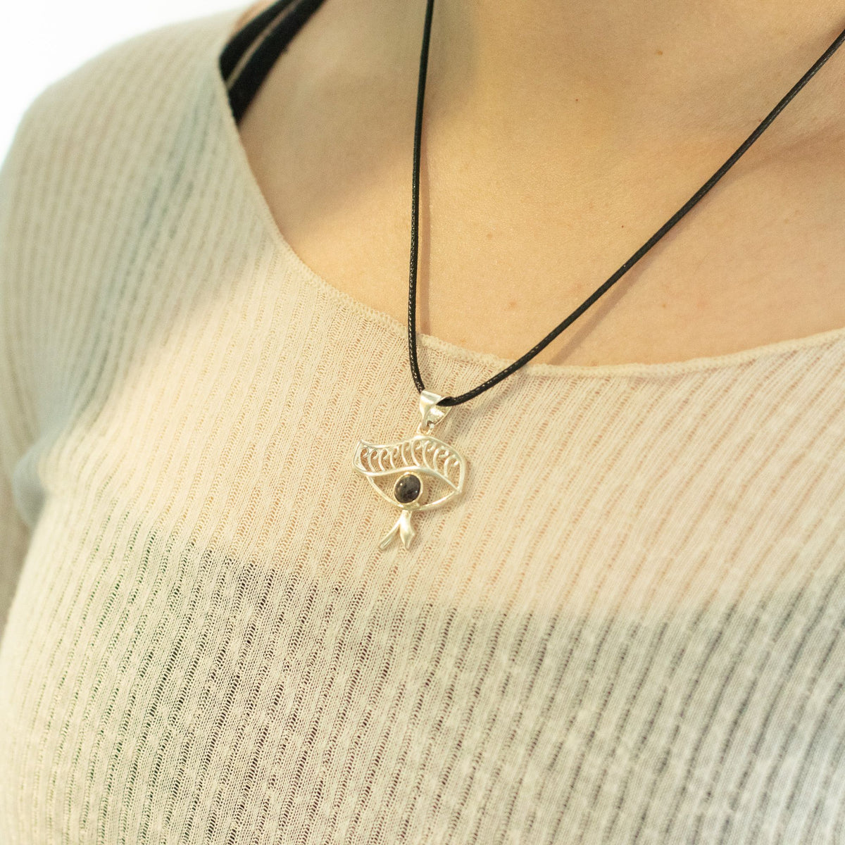 Devotional Pendant Necklace - Cleopatra Eye - Iolite