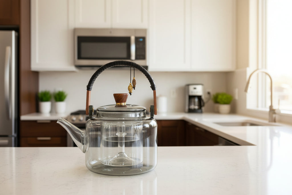 Glass Infuser Teapot - With Steamer System Charcoal  - 1000ml