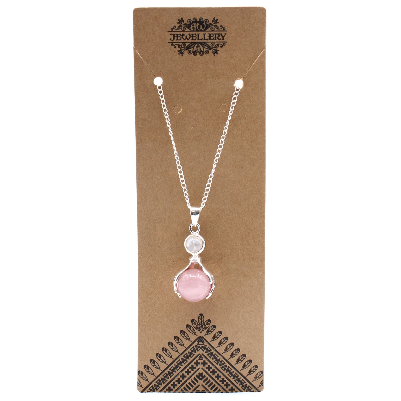 Healing Hands Necklace - Rose Quartz