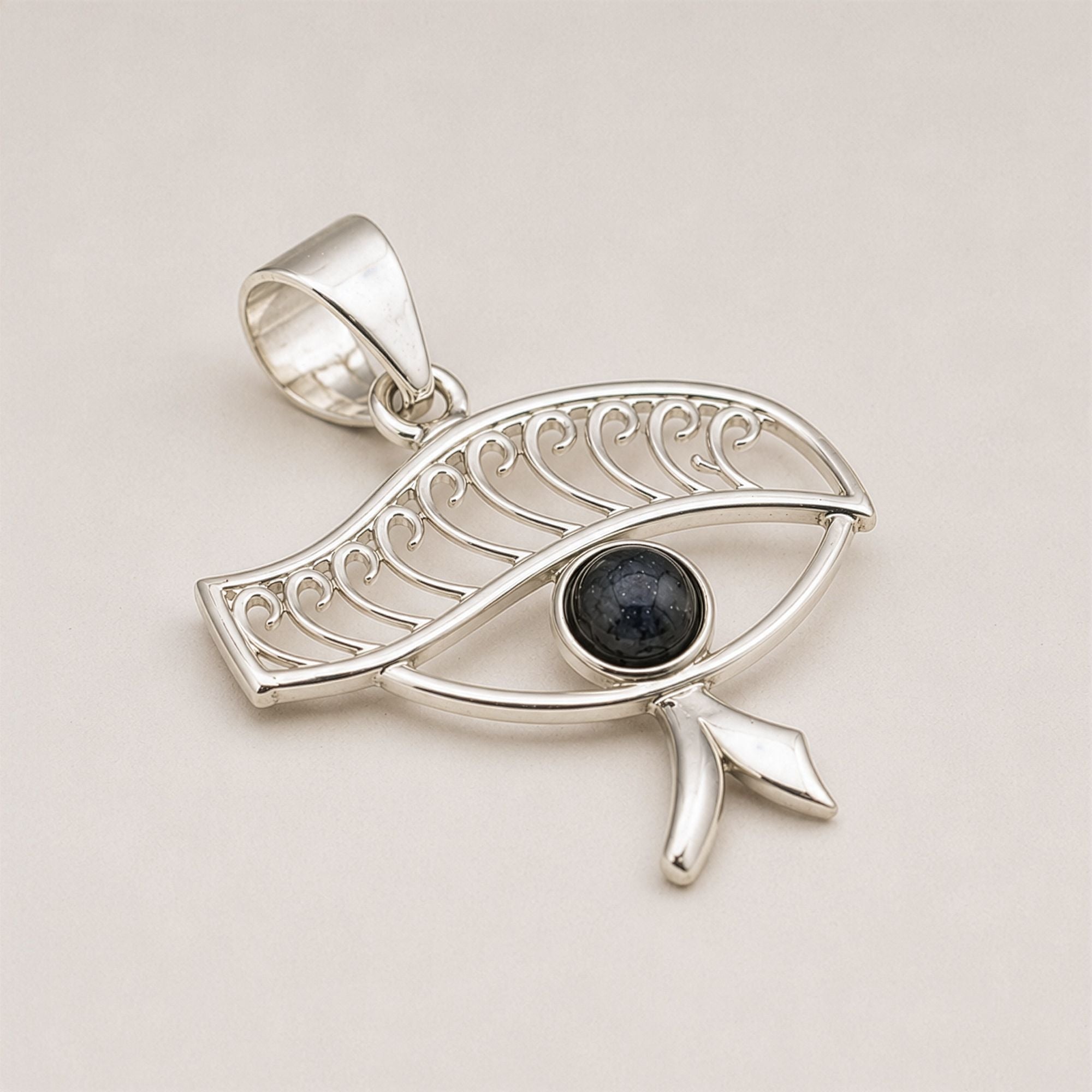 Devotional Pendant Necklace - Cleopatra Eye - Iolite