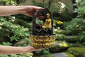 Tabletop Water Feature - 30cm - Golden Meditating Buddha