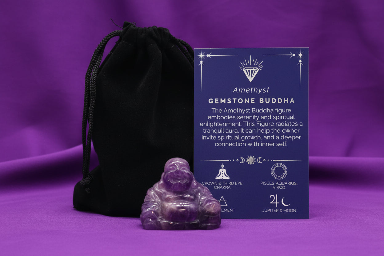 Gemstone Small Buddha - Amethyst