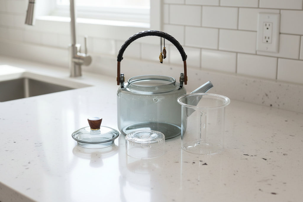 Glass Infuser Teapot - With Steamer System Charcoal  - 1000ml