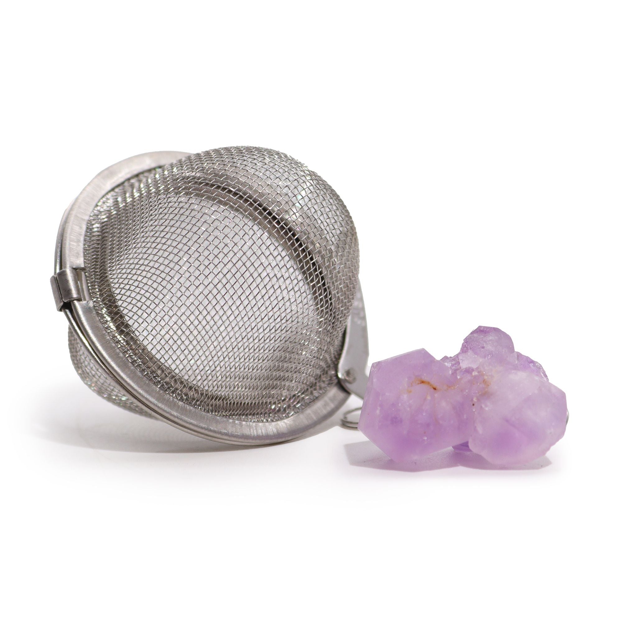 Raw Crystal Tea Strainer - Amethyst Cluster