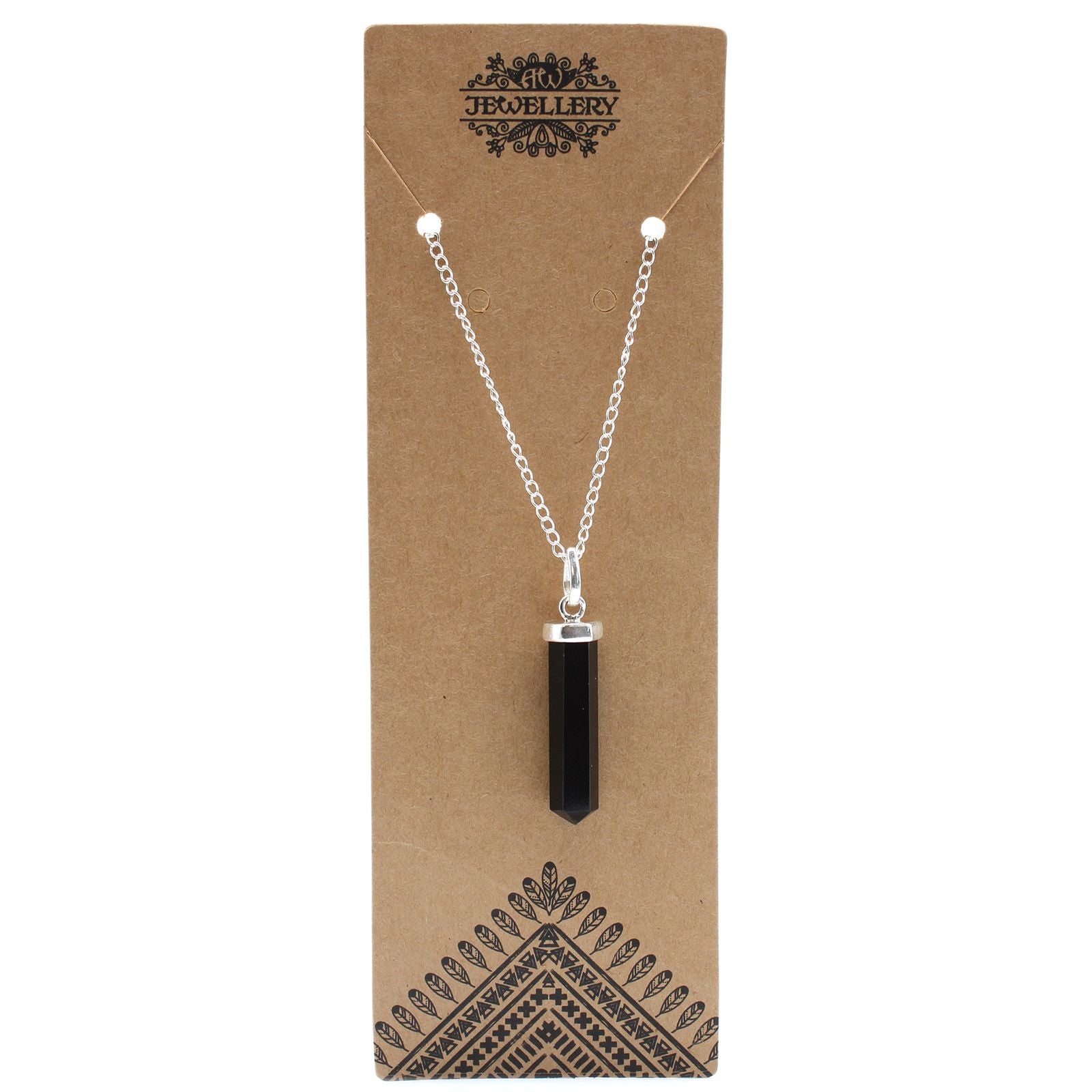 Classic Point Necklace - Black Agate