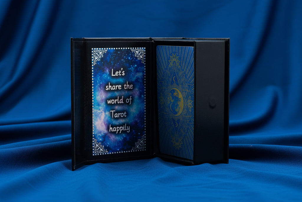 Blue Foil Tarot Card Set - Moon Face