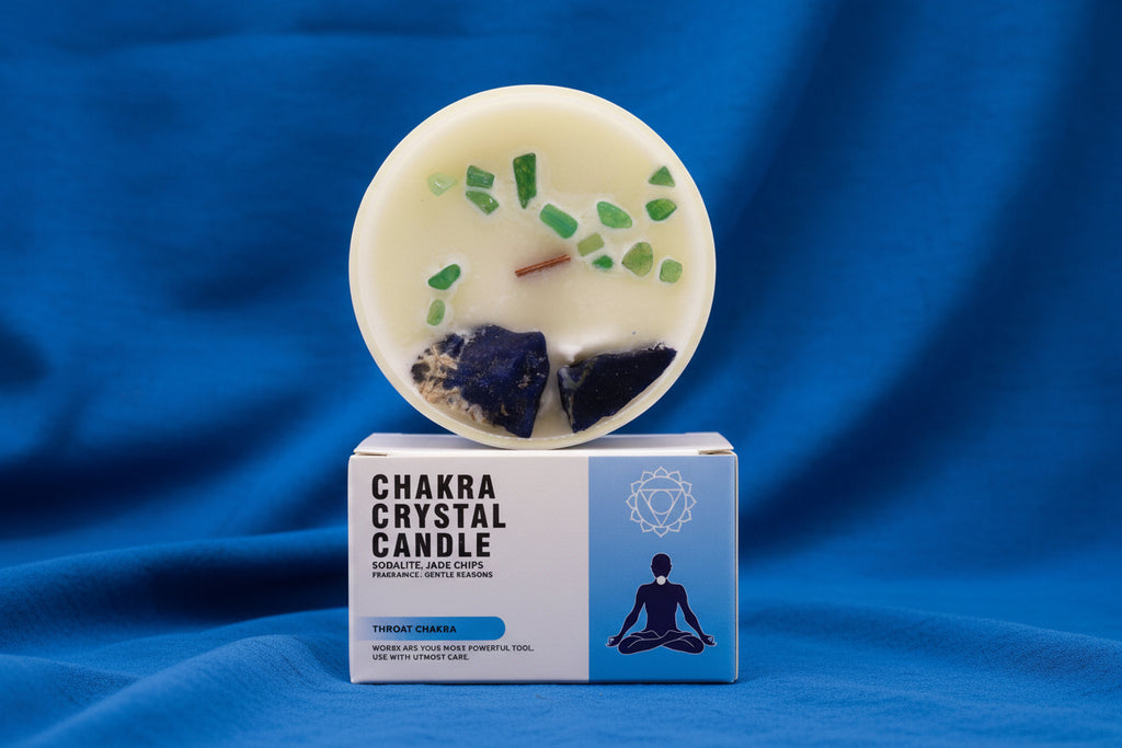Chakra Crystal Candles - Throat