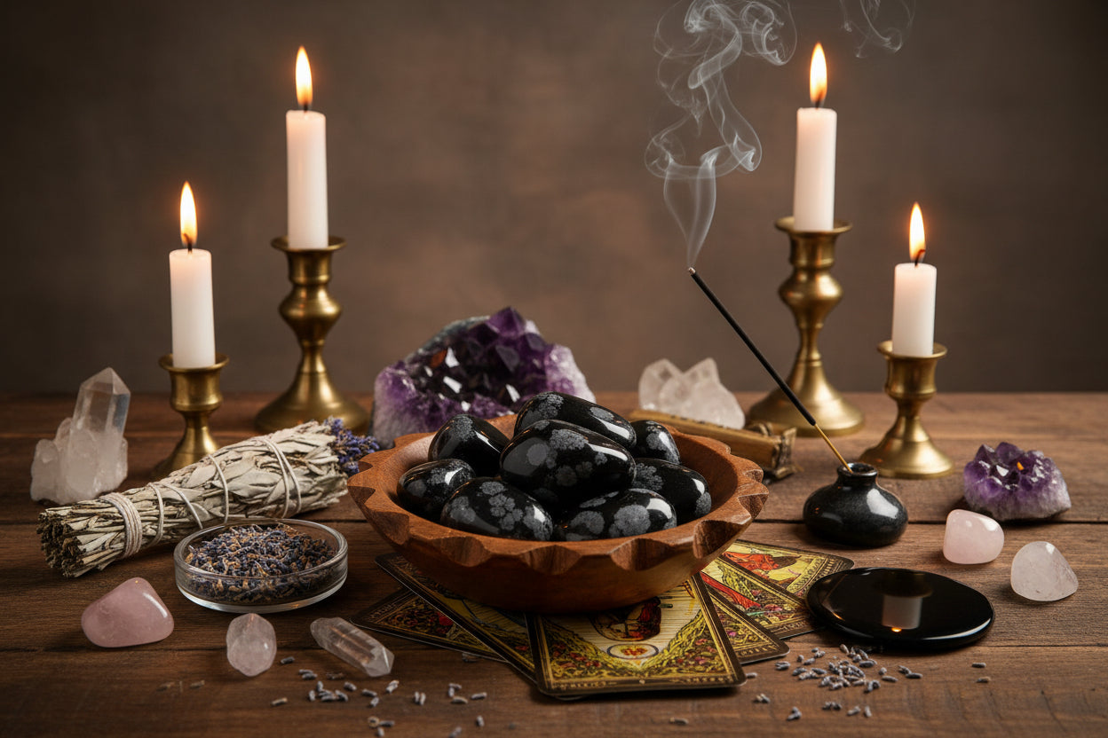 Large Snowflake Obsidian - Tumbled - 24 pieces