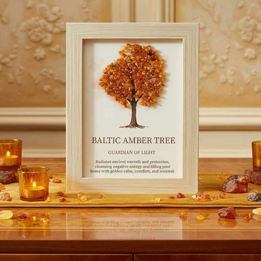 Gemstone Picture - Tree of Life - Baltic Amber