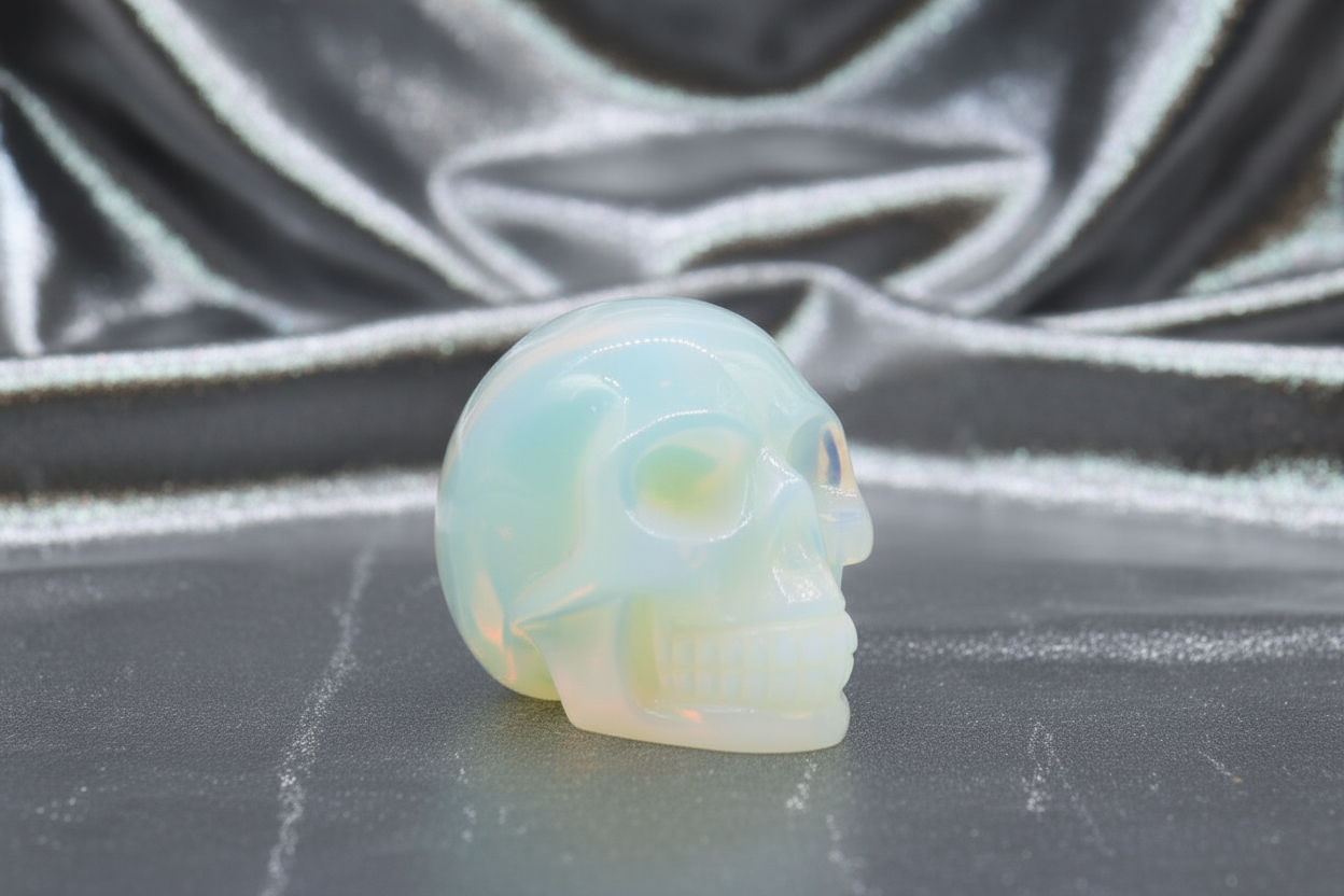 Gemstone Large Skull - Opalite