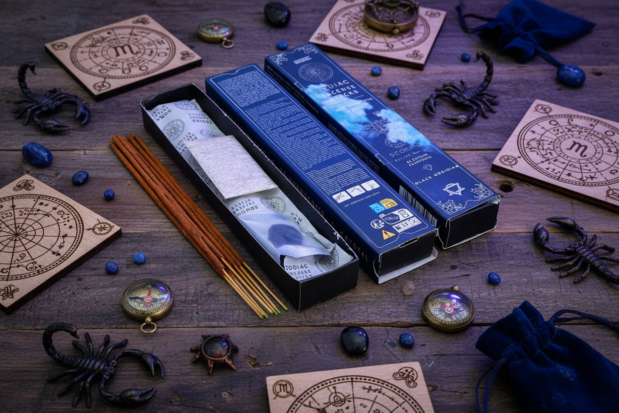 Incense & Gemstone Zodiac Gift Set - Scorpio