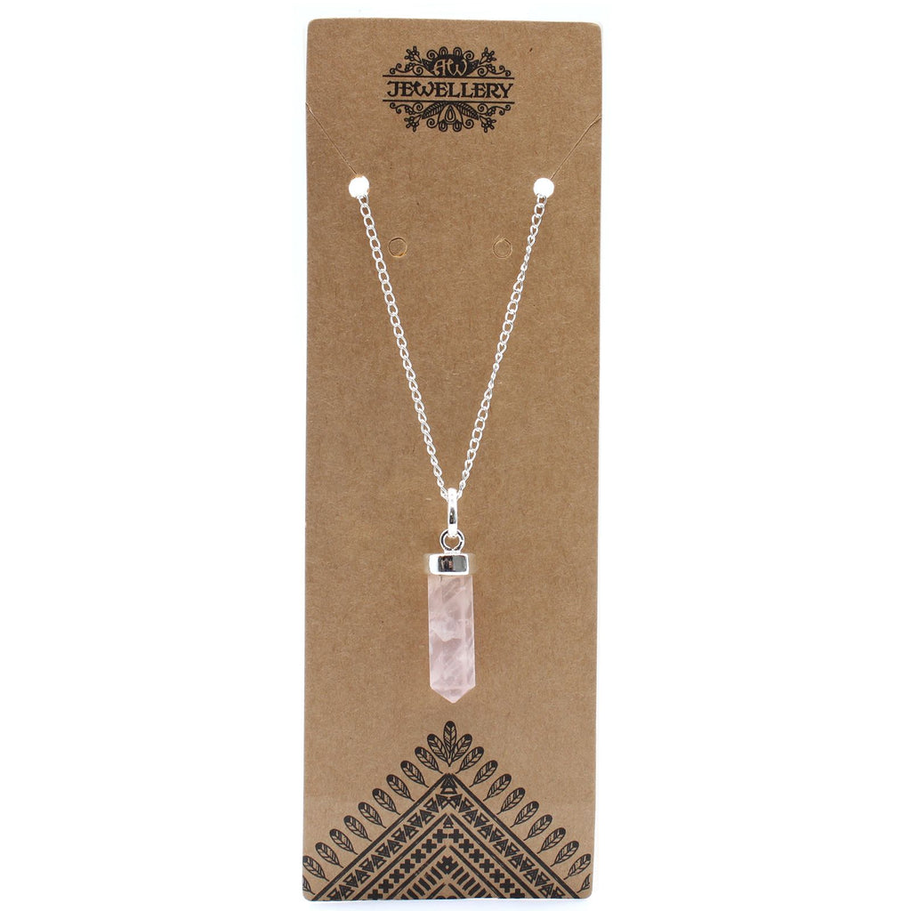Classic Point Necklace - Rose Quartz