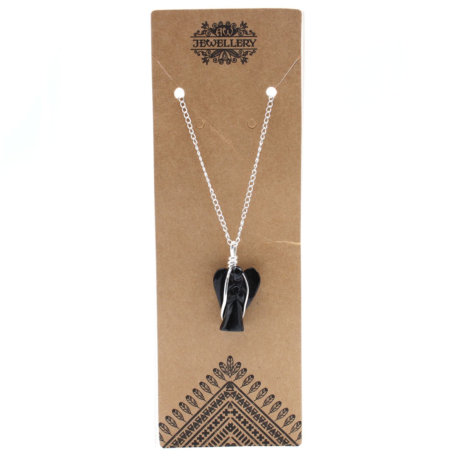 Guardian Angel Necklace - Black Agate