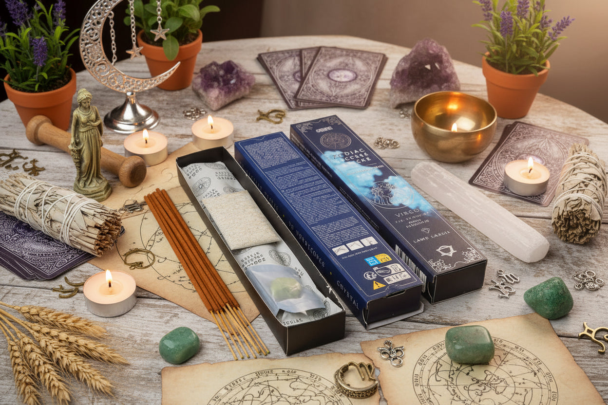 Incense & Gemstone Zodiac Gift Set - Virgo