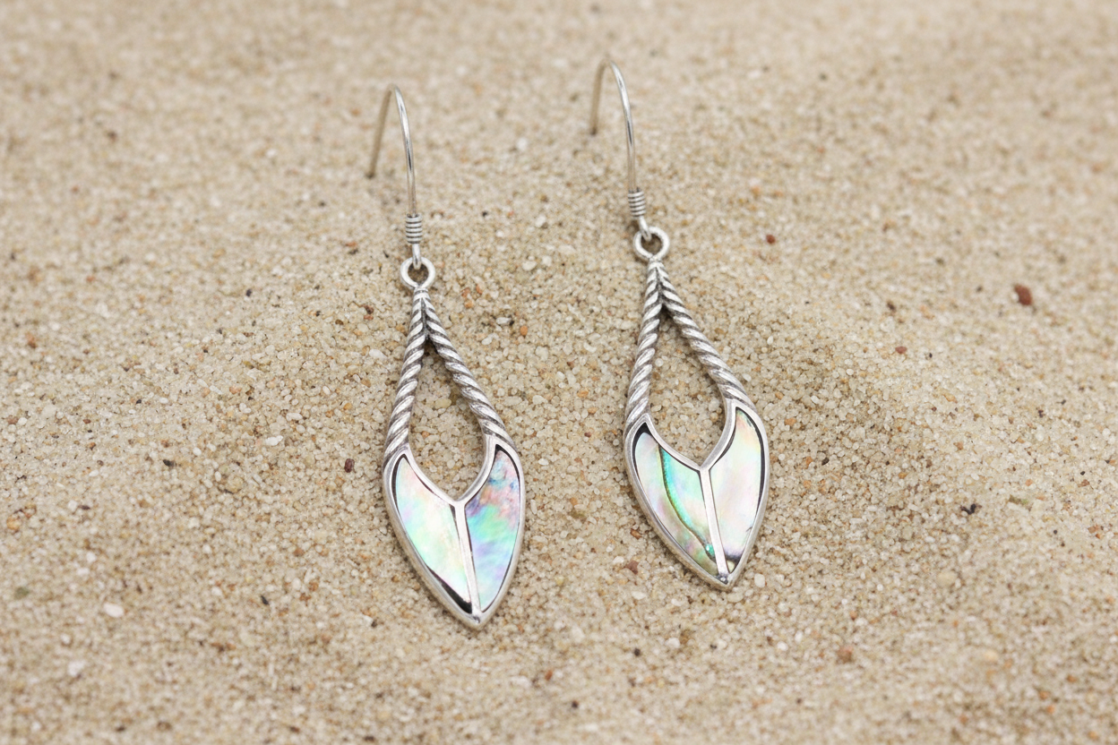 Abalone & Silver Earrings - Spear Drops