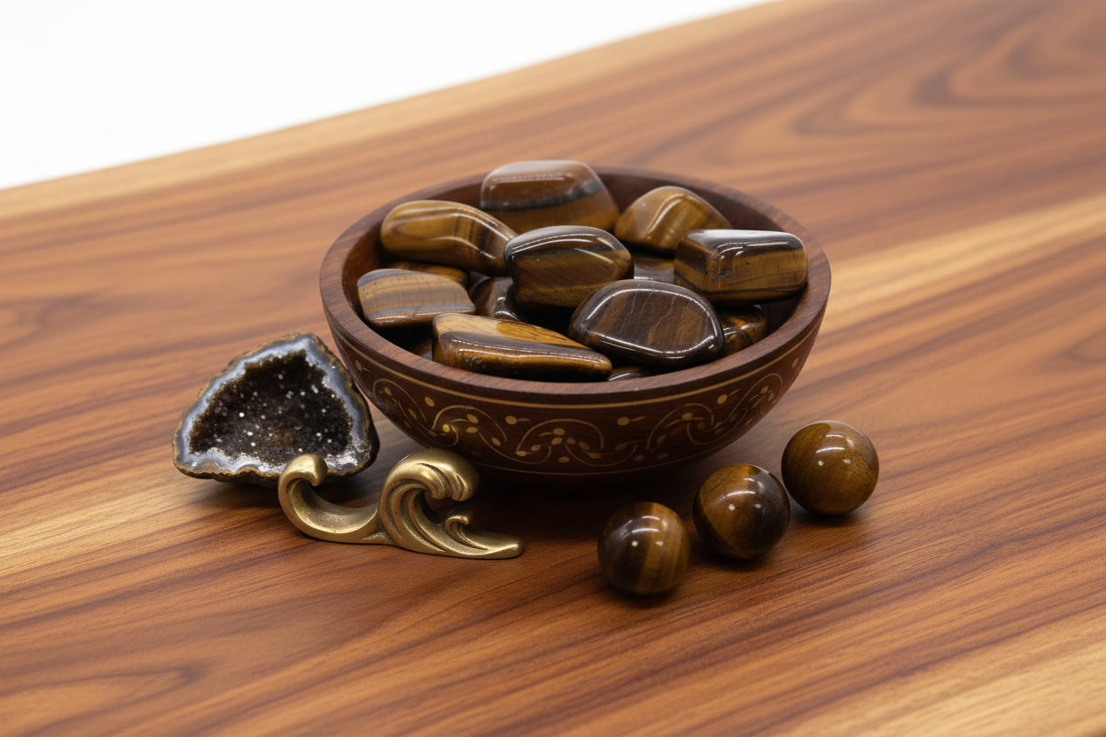 Large Golden Tigers Eye - Tumbled - 24 pieces