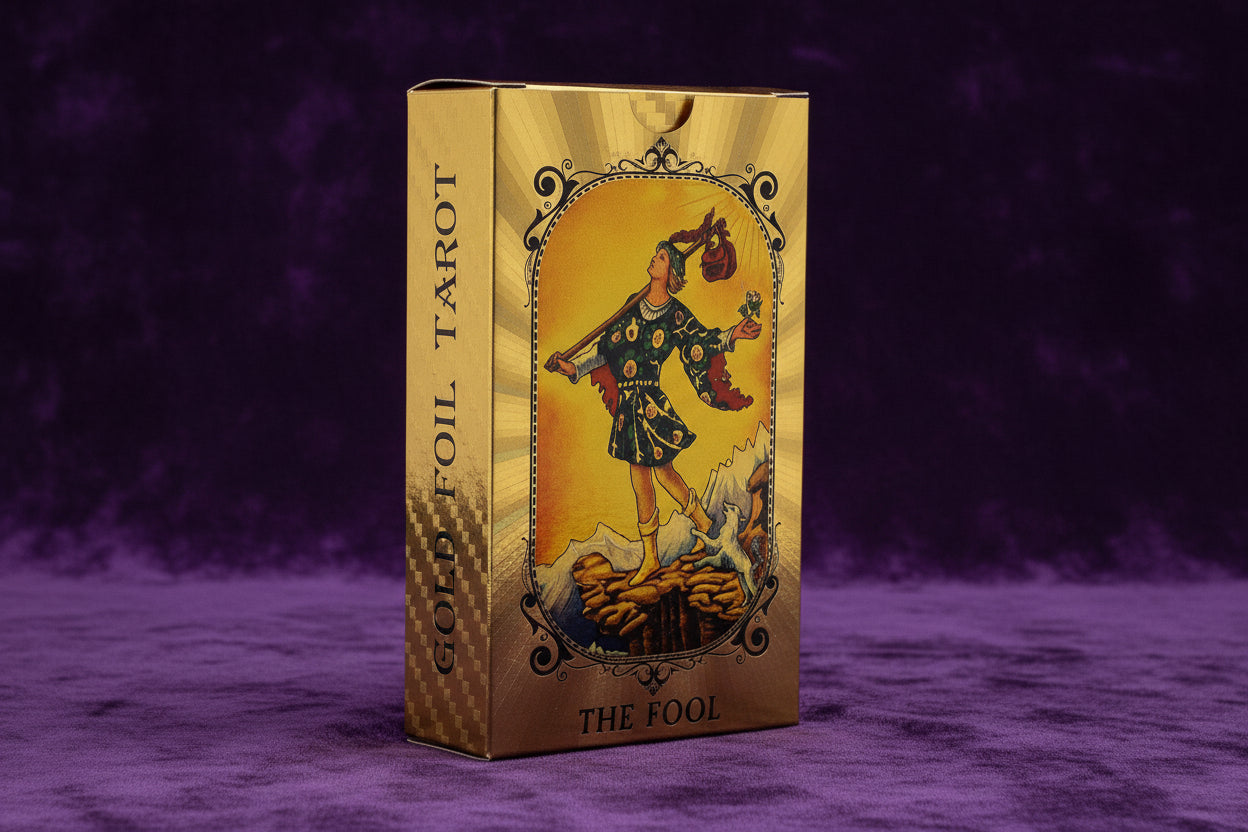 Blue & Gold Foil Tarot Card Set - All Seeing Eye