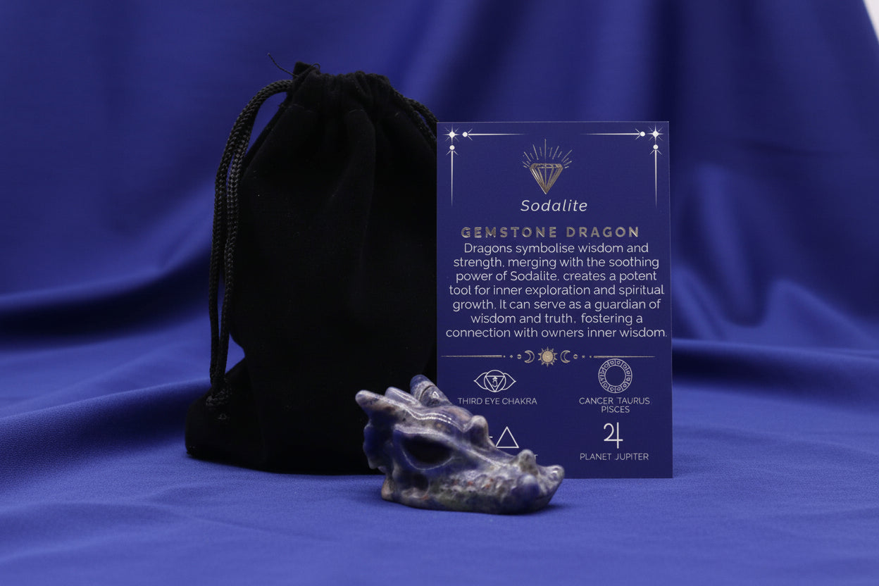 Gemstone Small Dragon Head- Sodalite