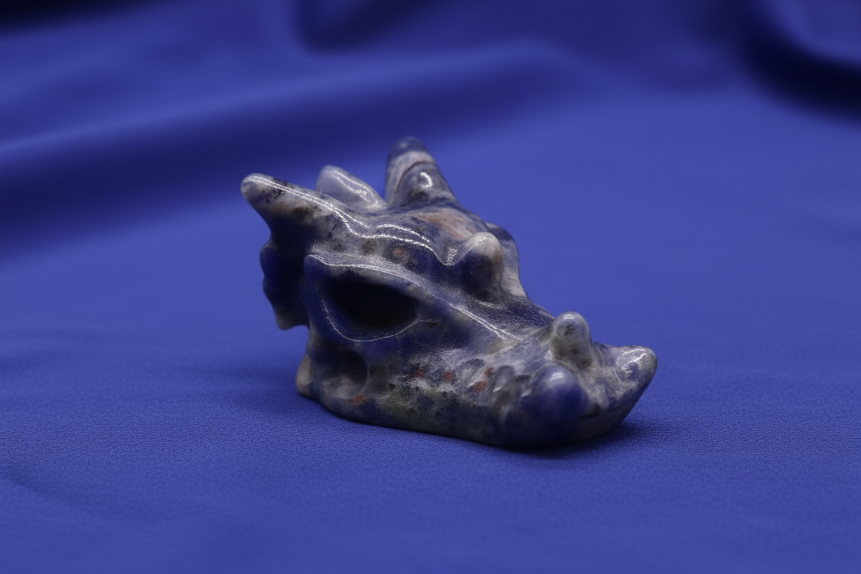 Gemstone Small Dragon Head- Sodalite