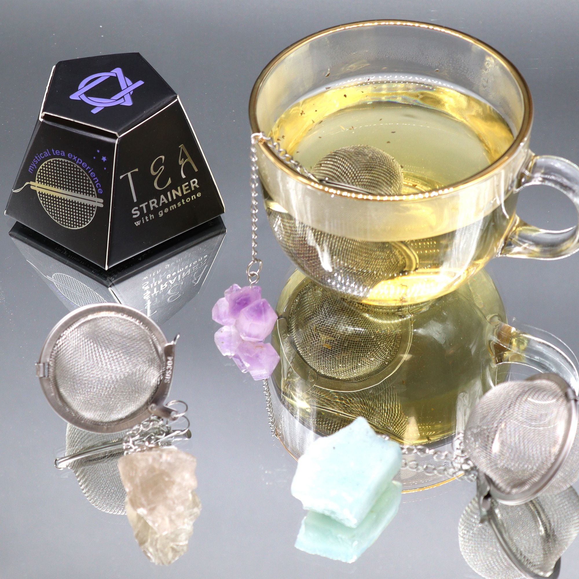 Raw Crystal Tea Strainer - Aquamarine