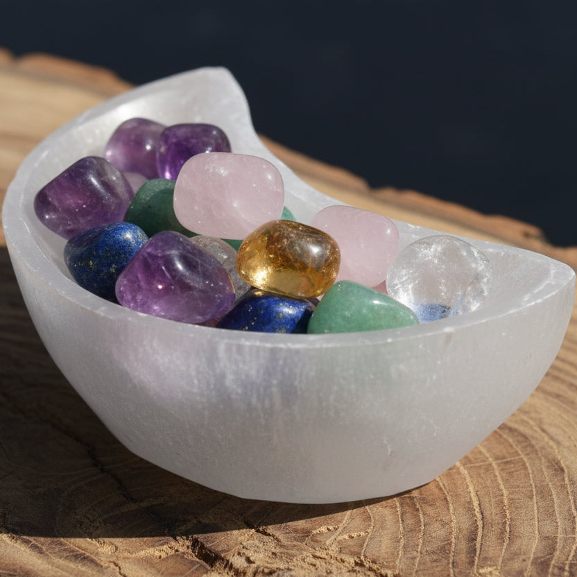 Selenite Moon Bowl