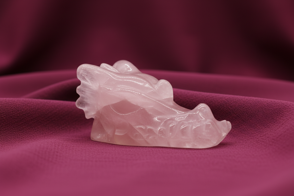 Gemstone Large Dragon Head- Rose Quartz