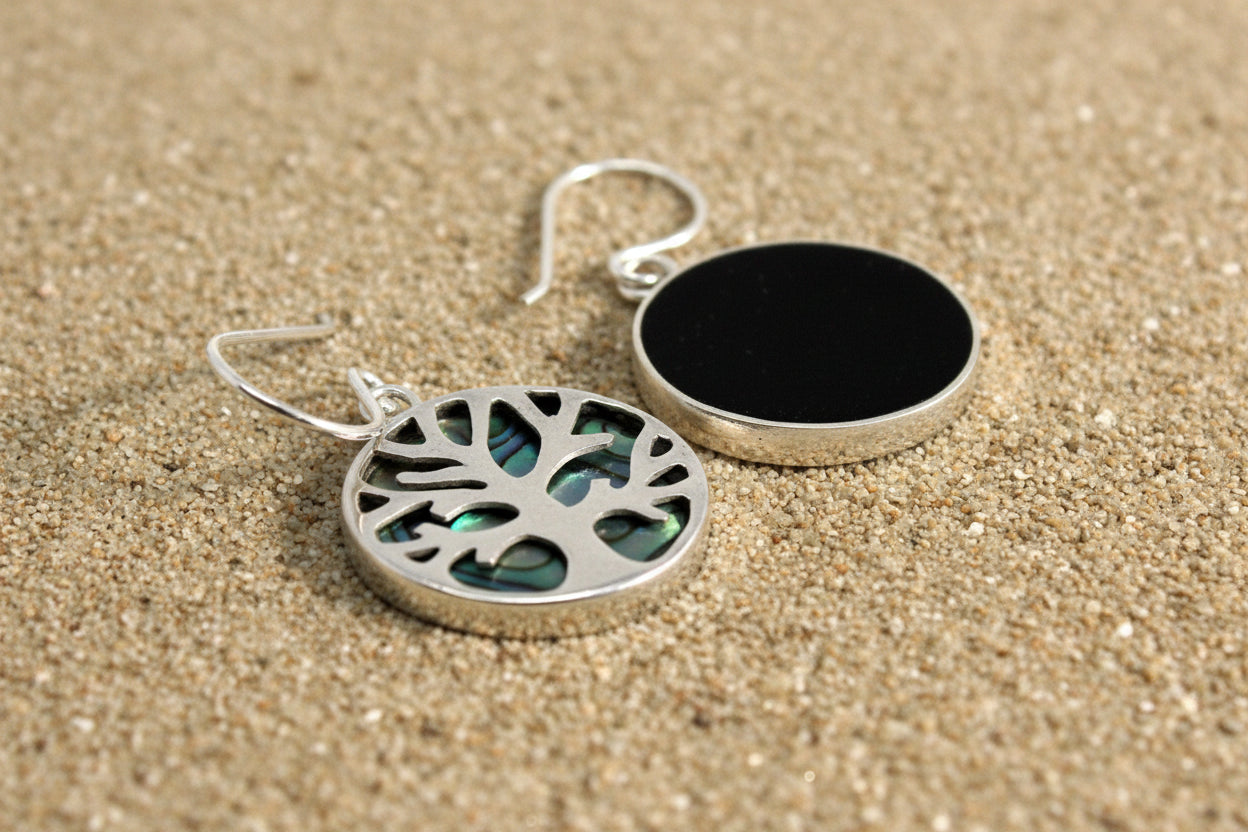 Abalone & Shell Earrings - Tree of Life