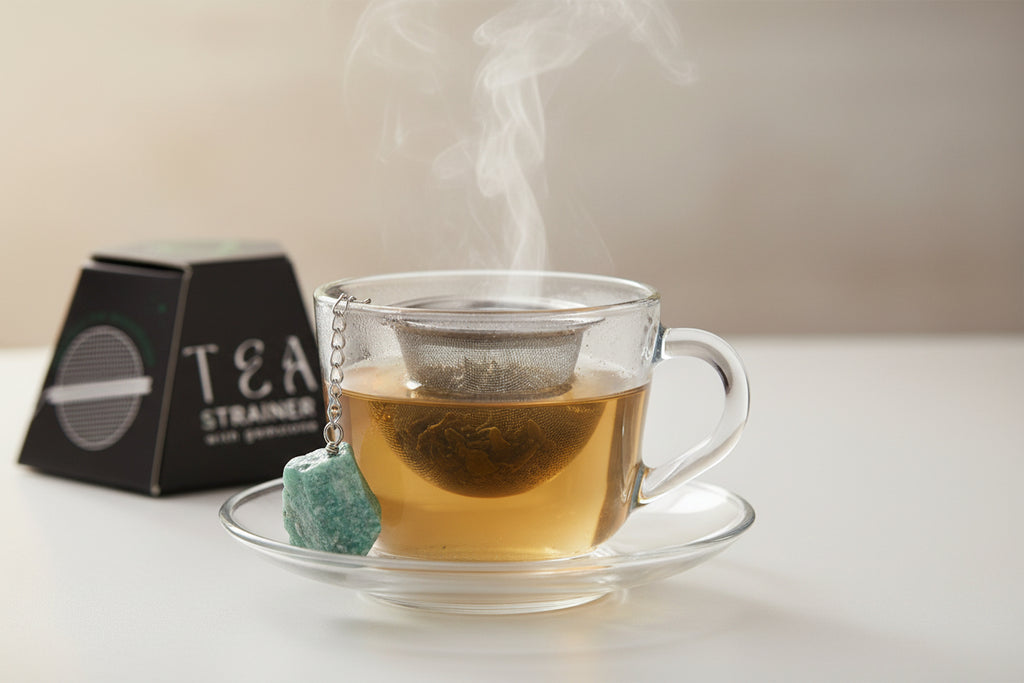 Raw Crystal Tea Strainer - Green Aventurine