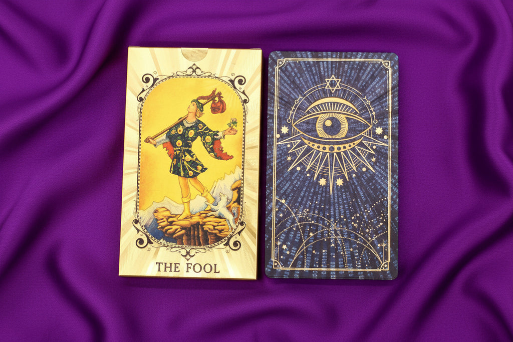 Blue & Gold Foil Tarot Card Set - All Seeing Eye