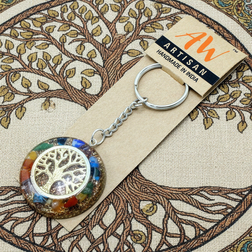 Orgonite Power Keyring - Chakra Tree of Life