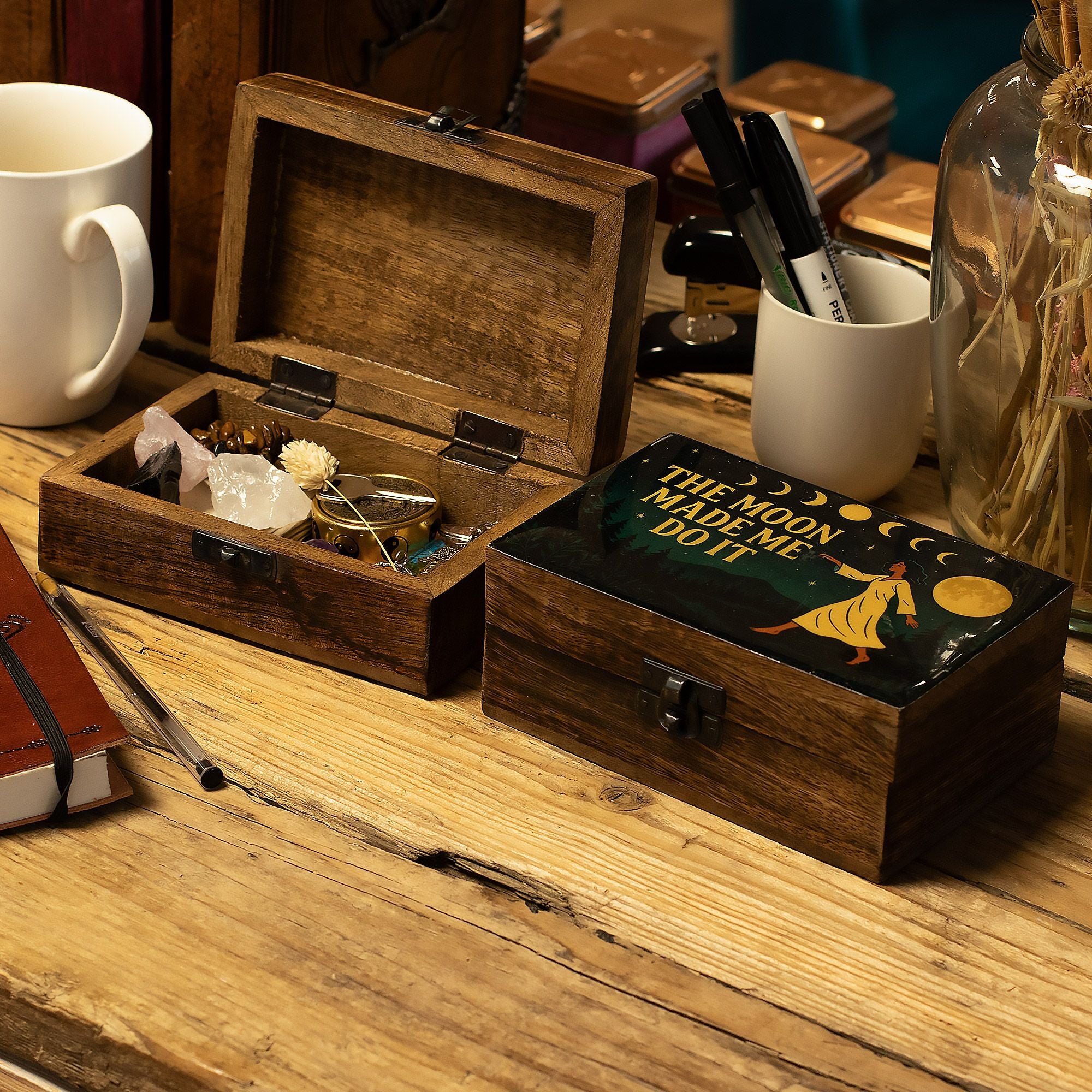 Medium Enamelled Box - The Moon Made me Do It