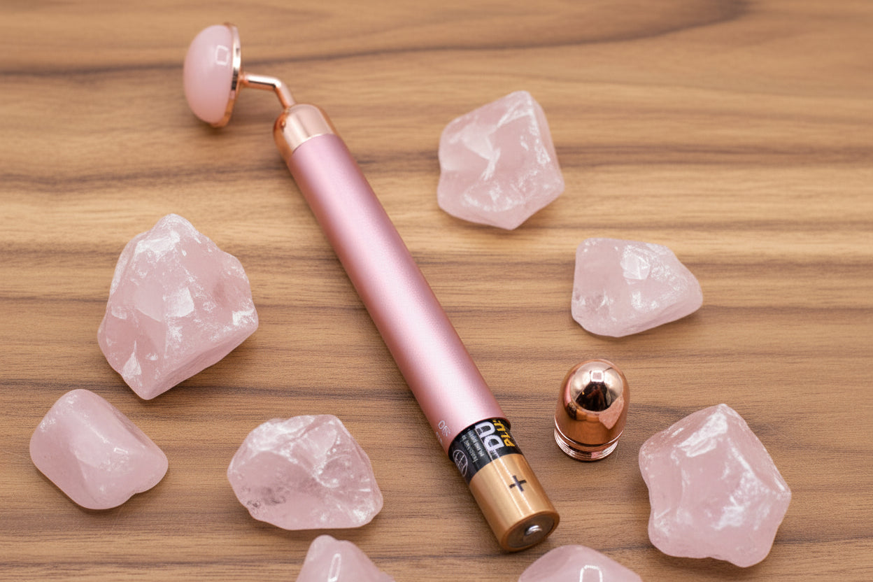 Gemstone Vibration Massage Tool - Rose Quartz
